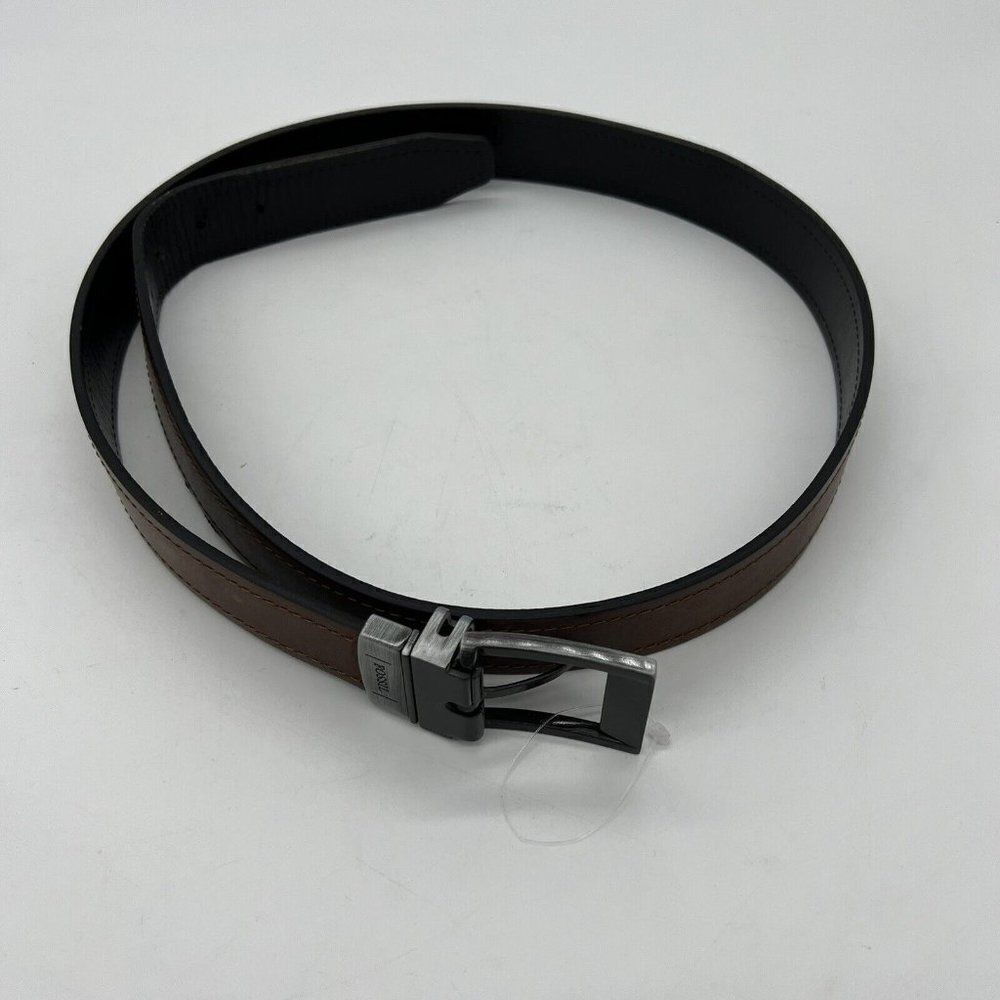 Fossil Men's Reversible Leather Belt Twist Buckle Black Brown size 42